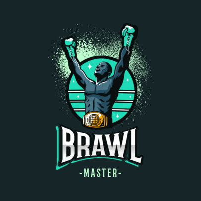 Illustrated Logo Maker Featuring a Boxing Champion 3586l