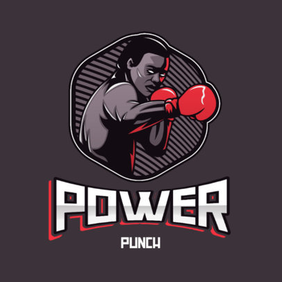 Sports Logo Template Featuring a Cool Illustration of a Boxer