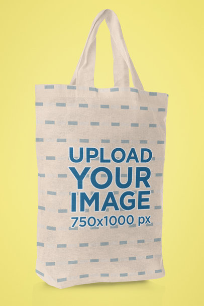 Mockup of a Stuffed Tote Bag in a Plain Setting 41549-r-el2