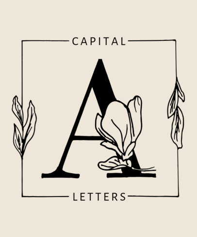 T-Shirt Design Generator Featuring Capital Letters With Botanical Graphics 2598 