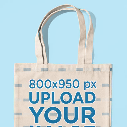 Closeup Mockup of a Tote Bag Lying Flat on a Surface 41705-r-el2