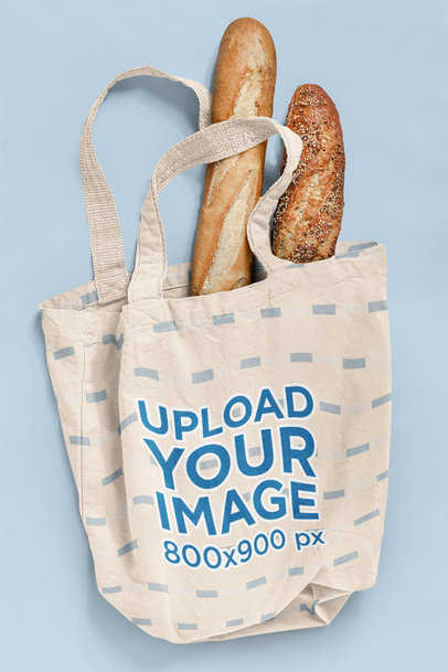 Mockup of a Grocery Bag with Two Loaves of Bread 41547-r-el2