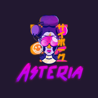 Gaming Logo Creator Featuring Characters with a Cyberpunk Style