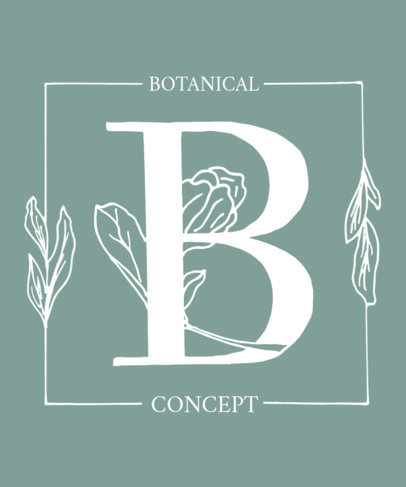 T-Shirt Design Template Featuring Serif Capital Letters With Floral Illustrations 2598a