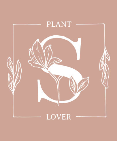 Feminine T-Shirt Design Maker Featuring Floral Alphabet Letters 2598b