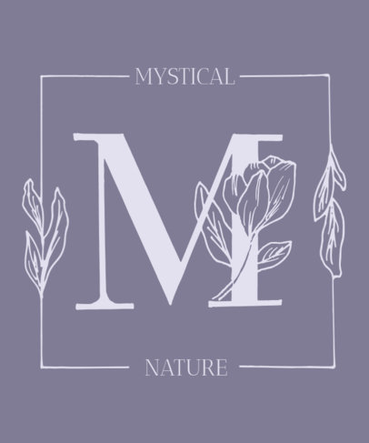 Floral T-Shirt Design Maker Featuring Capital Letters 2598e