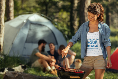 Tank Top Mockup of a Woman Grilling Some Food 42092-r-el2