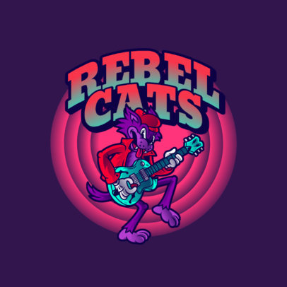 Logo Maker Featuring Retro Cartoon Characters Playing Instruments
