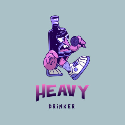 Music Logo Maker Featuring a Cartoon Bottle with a Mic 