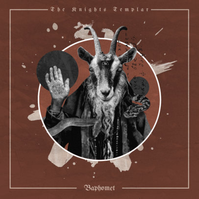 Heavy Metal Album Cover Design Creator with a Dark Graphic of Baphomet