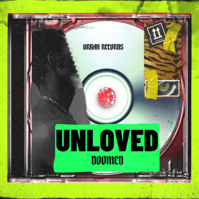 Hip-Hop Album Cover Design Creator Featuring a Bold Style with Scraps Graphics