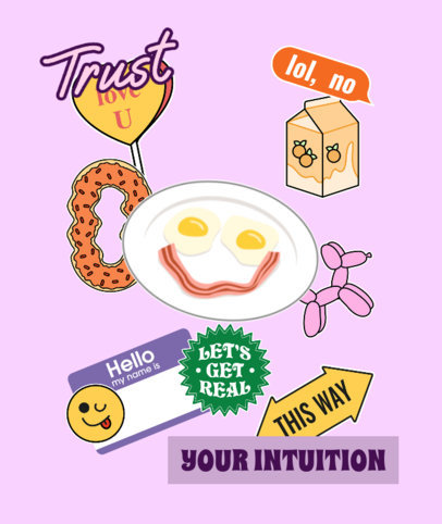 Tote Bag Design Creator with Breakfast-Themed Stickers Graphics