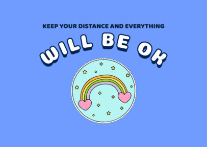 Face Mask Design Template with a Girly Sticker and a Quote