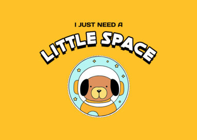 Face Mask Design Template Featuring a Space Dog 