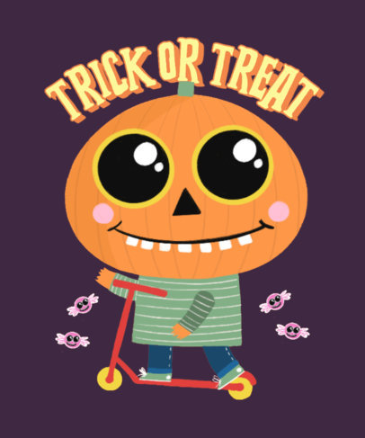 T-Shirt Design Generator Featuring a Cute Halloween Pumpkin Clipart 