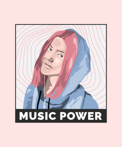 T-Shirt Design Generator with a Powerful Quote About Music