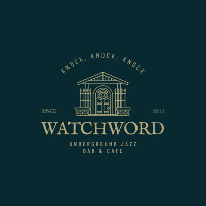 Unique Logo Maker Featuring a Gothic Building for a Jazz Bar 3605a