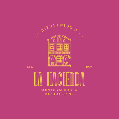 Logo Maker for a Mexican Restaurant Featuring a Building Facade Graphic
