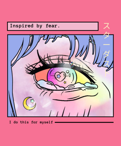 Anime-Inspired T-Shirt Design Creator Featuring a Female Face