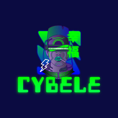 Cyberpunk-Styled Logo Creator Featuring a Cool Character Clipart