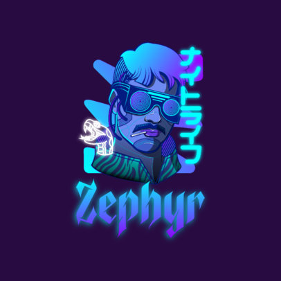 Cyberpunk-Styled Logo Generator Featuring Neon Colors and a Character Graphic