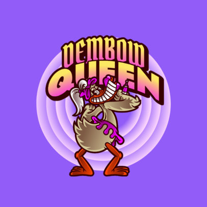 Logo Maker with a Retro-Looking Cartoon of a Female Duck