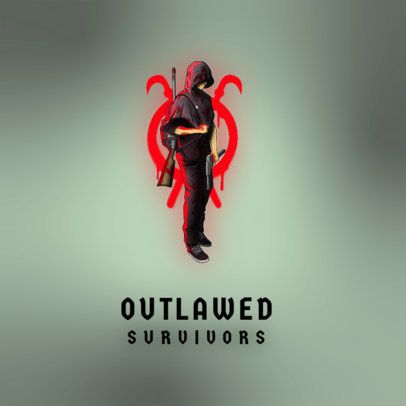TLOU2-Inspired Logo Generator Featuring a Hooded Character With a Rifle 3602a