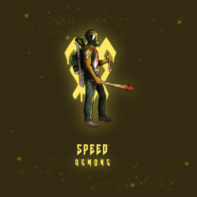 Illustrated Gaming Logo Template for TLOU2 Fans Featuring a Man With a Gas Mask 3602b