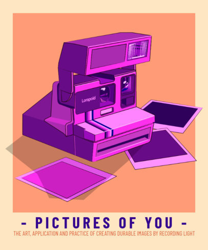 Retro T-Shirt Design Generator Featuring an Instant Camera Graphic