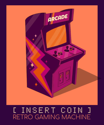 Retro T-Shirt Design Generator Featuring an Arcade Machine Clipart 