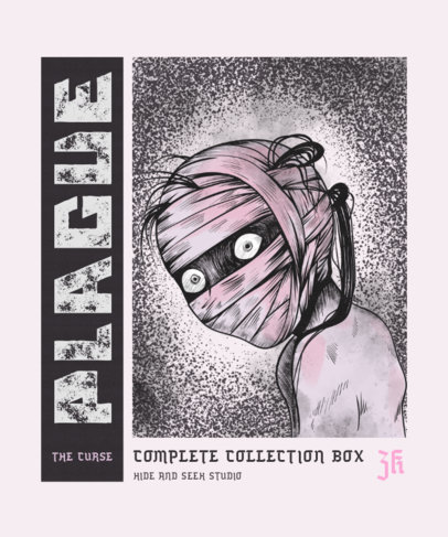 T-Shirt Design with Anime Style Featuring a Mummy 