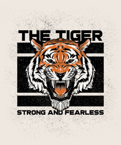 T-Shirt Design Generator Featuring a Roaring Tiger Illustration 