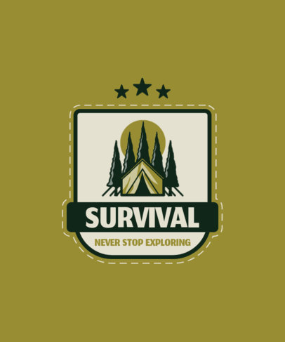 T-Shirt Design Template with Outdoor Landscape Emblems