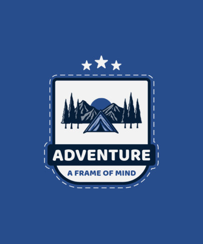 Illustrated T-Shirt Design Template Featuring Mountain Graphics