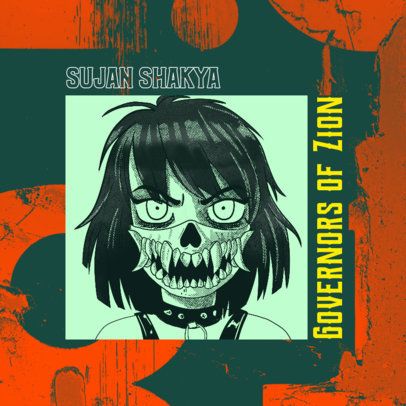 Rap Album Cover Creator with an Anime-Style Zombie Character 2872a