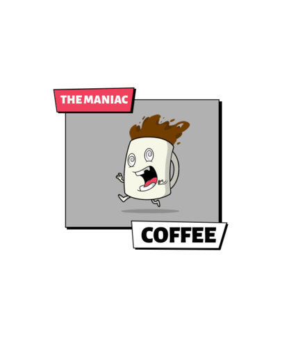 T-Shirt Design Generator for Coffee Enthusiasts Featuring Funny Characters 