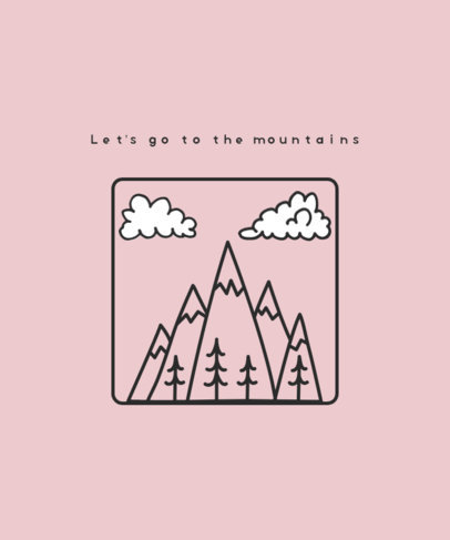 T-Shirt Design Template with a Simple Forest Drawing