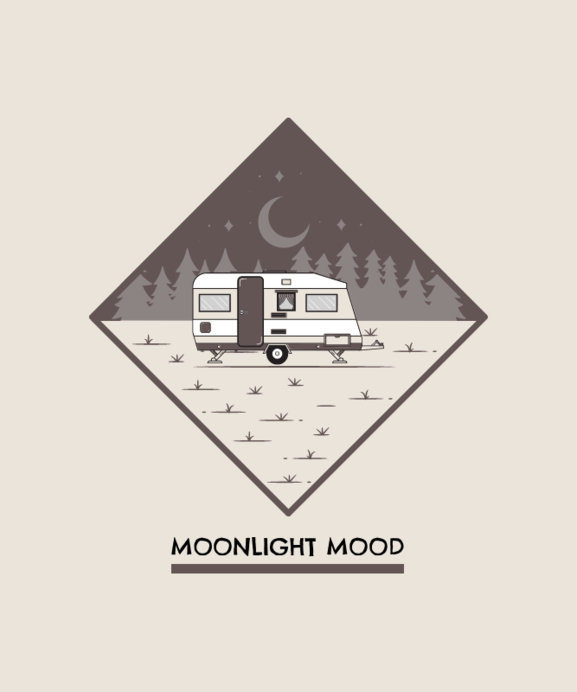 Placeit - T-Shirt Design Template with a Camping RV Illustration