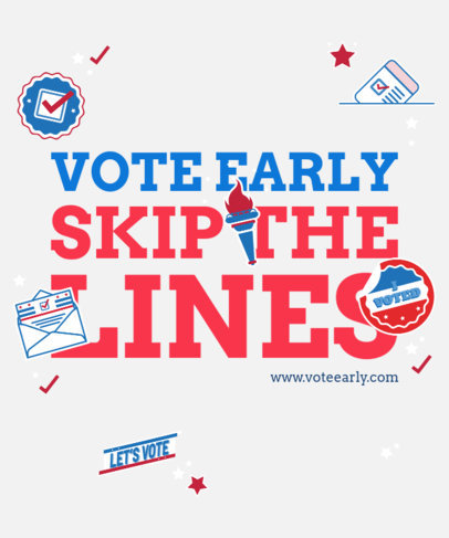 Political T-Shirt Design Template Featuring Election-Themed Stickers 