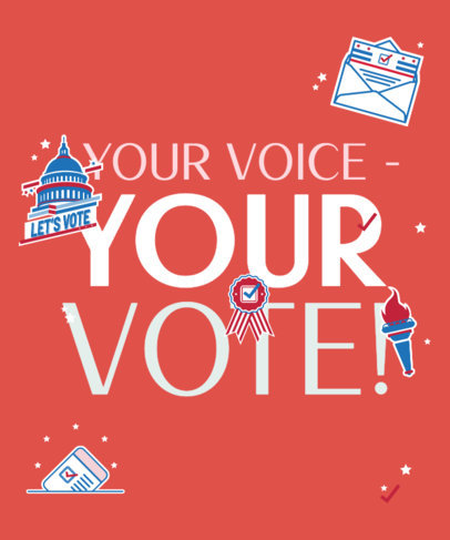 Political-Themed T-Shirt Design Template With a Vote Appeal Message