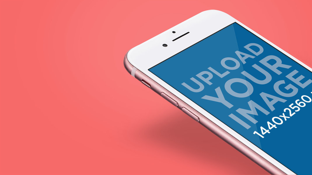 Mockup of an iPhone 7 in Portrait Position Showing an Appstore Screenshot