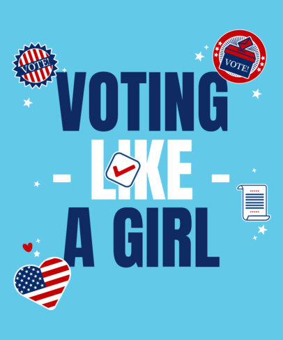 T-Shirt Design Maker for Female Voters Featuring Political-Themed Stickers 2873h