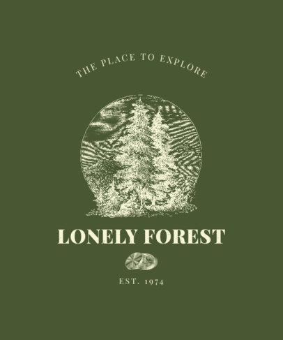 Vintage T-Shirt Design Creator with a Forest Illustration
