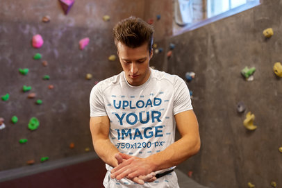 Mockup of a Climber Wearing a T-Shirt 39324-r-el2
