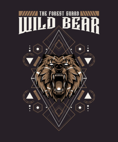Animal T-Shirt Design Template Featuring Sacred Geometry Graphics