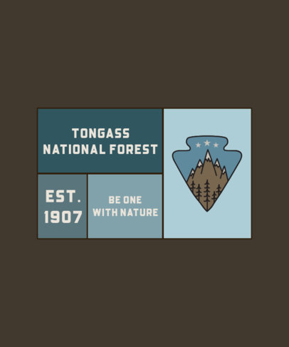 T-Shirt Design Template with an Illustration of a National Forest
