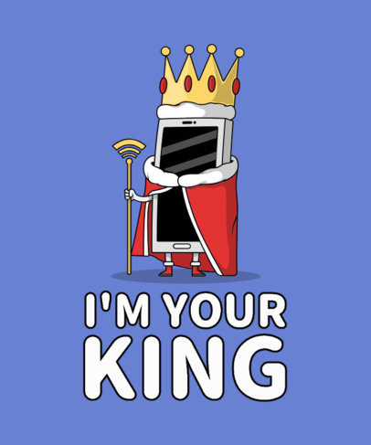 T-Shirt Design Maker Featuring Funny Smartphone Character Illustrations