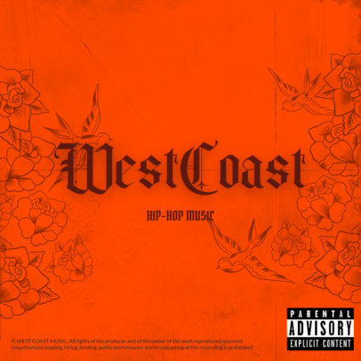 Hip Hop Album Cover Template with a 90's West Coast Style