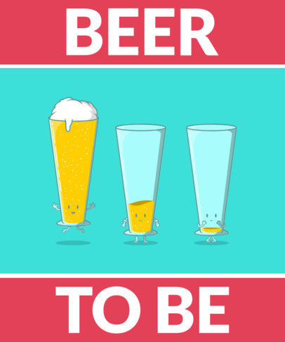 Cartoonish T-Shirt Design Maker for Beer Enthusiasts 