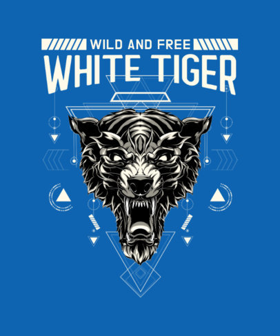 Minimalist T-Shirt Design Creator with a White Tiger